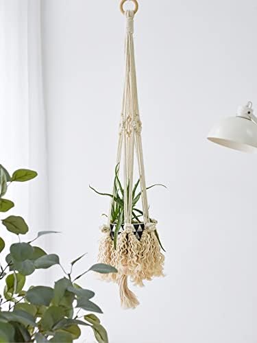 5 Pack Macrame Plant Hangers Hanging Planter, Cotton Rope Hanging Plant Holders Decorative Flower Pots Indoor Outdoor Boho Home Decor (5 Size and 10 Hooks) - Image 2