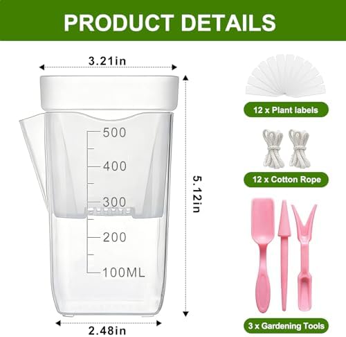 HITOSTAR 12 Pack 4 Inch Mini Clear Self Watering Pots for Indoor Plants, Small Plastic Planters with Drainage, Hydroponic Nursery Propagation Cups, for African Violet Alocasia Pot (4 Inch, 12Pack) - Image 5