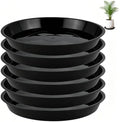 6 Pack 20 inch Plant Saucers for 17.5 inch Planters, Modern Matte Finish 18 20 22 25 inch Flower Pot Drip Tray Base for Indoors Outdoors, Heavy Duty Plant Trays to Catch Water, Black by Unknown