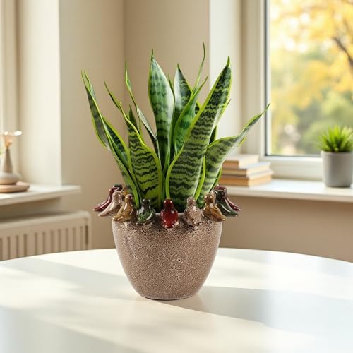 10.4 Inch Plant Pot, Ceramic Planter with Drainage Hole and Silicone Plug - Image 2