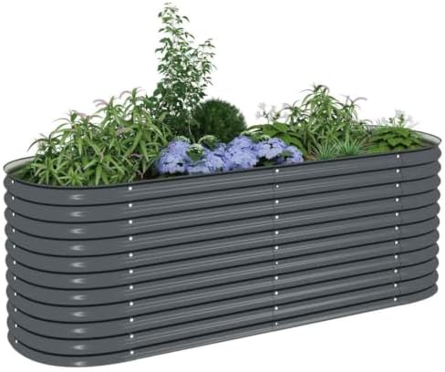 Galvanized Steel Raised Garden Bed 94.5x31.5x31.9 Inch Gray Planter - Image 4