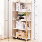 5‑Tier Expandable Freestanding Bamboo Bookshelf, Wooden Bookcase - Image 2