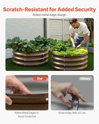 VEVOR 3 Pcs 2x2x1ft Round Galvanized Raised Garden Bed Kit, Outdoor Metal Raised Beds for Gardening Vegetables, Easy Assembly Garden Planter Box for Flowers Fruits with Open Base - Image 4