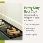 Gardeners Supply Company Large Boot Tray 2 Pack | Multi-Purpose All Weather Waterproof Indoor and Outdoor Shoes Mat Made with 100% Recycled Plastic | 46.5" L x 15.5" W and 2" Deep - Black - Image 5