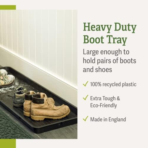 Gardeners Supply Company Large Boot Tray 2 Pack | Multi-Purpose All Weather Waterproof Indoor and Outdoor Shoes Mat Made with 100% Recycled Plastic | 46.5" L x 15.5" W and 2" Deep - Black - Image 5
