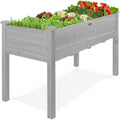 Best Choice Products 48x24x30in Raised Garden Bed, Elevated Wood Planter Box Stand for Backyard, Patio, Balcony w/Bed Liner, 200lb Capacity - Gray by BestChoiceProducts