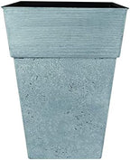 The HC Companies 18 Inch Avino Tall Square Planter - Decorative Indoor Outdoor Plant Pot for Front Porch, Deck, Patio and Home, Oxidized Black by TheHCCompanies