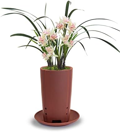 Dahlia 3.5" Zisha Tumbler Bonsai Planter/Succulent Pot/Flower Pot w. Saucer, Brown by Dahlia