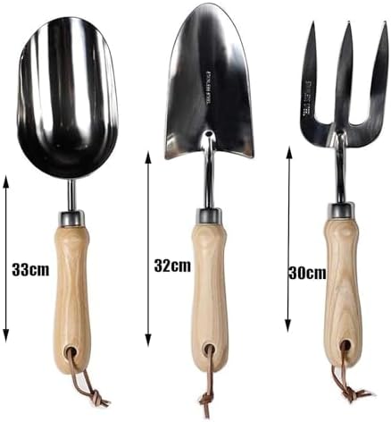 Garden Shovel,Garden Trowel, 3 pcs Hand Kit Gardening Tools Set Made of High-Carbon Steel with Shovels Scissors Rake Pruning Shear, Parent - Image 5