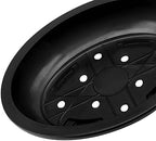 JAPCHET 12 PCS Oval Bonsai Training Pots, Plastic Pots with Drainage Holes Oval Nursery Pot for Home, Garden and Hotel, 15 x 11.4 x 3.5 in, Black - Image 4