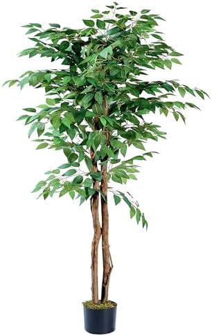 VECELO Artificial Ficus Tree with Sturdy Nursery Pot, 5FT Faux Silk Plant for Indoor Outdoor Home Garden Decor, 1 Pack - Image 7