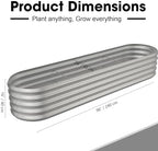 8x2ft Oval Galvanized Raised Garden Bed Kits 16" Tall Outdoor Large Metal Modular Planter Box 9-in-1 Raised Beds for Gardening,Vegetables,Fruits,Flowers & Herbs (Silver) - Image 2