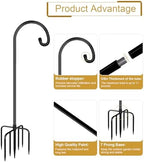 Shepherd Hook 108 Inch Tall Heavy-Duty Metal Garden Hanging Pole Stake for Bird Feeder Pole Plant Baskets, Black (2 Pack) - Image 4