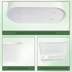 17" Hanging Metal Railing Planter with Detachable Hook, Oval White, 6 Pack - Image 3