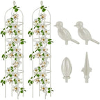 2 Pcs Garden Obelisk Trellis for Climbing Plants Outdoor 6 Ft Rose Bush Round Trellis for Pots Rustproof Metal Pipe with Plastic Coated Plant Flower Trellises for Clematis Vine Jasmine Support by Miuwauer