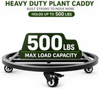 18" Plant Caddy with Locking Wheels, 500lbs Iron Rolling Plant Stand 2-Pack - Image 3