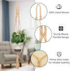 Boho Macrame Plant Hangers Set (6-Pack) - Neutral-White - Image 7