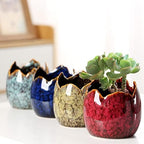 YYW Succulent Pots, 4 Pack Ceramic Planters with Drainage Hole, Garden Pots - Image 5