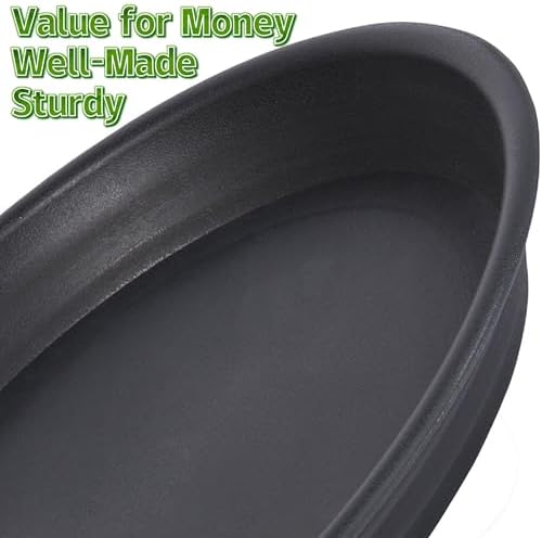 2 Pack of 18 19 inch Plant Saucer, Large Deep Plastic Flower Planter Saucers and Drip Trays for Indoors Outdoors, Heavy Durable Plant Plate Water Catcher, Tray for Planter 15-19" (18", Black) - Image 3