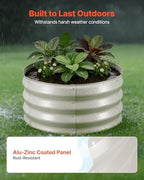 VEVOR 3 Pcs 2x2x1ft Round Raised Garden Bed Kit, Outdoor Metal Galvanized Raised Beds for Gardening Vegetables, Easy Assembly Garden Planter Box for Flowers Fruits - Image 5