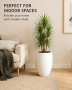Kante Tall Concrete Planter 21.7" Modern White Floor Pot for Indoor Outdoor - Image 3