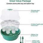 10 Pack Seeds Grow Tray, Plant Germination Starter Kit, Mini Greenhouse Propagator Trays, Germination Trays with Labels & Seedling Tools(13 Cells Per Tray),Green - Image 5