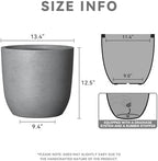 Kante Small Round Curved Pale Gray Concrete Planter 13.3" Dia, Outdoor - Image 2