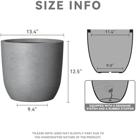 Kante Small Round Curved Pale Gray Concrete Planter 13.3" Dia, Outdoor - Image 2