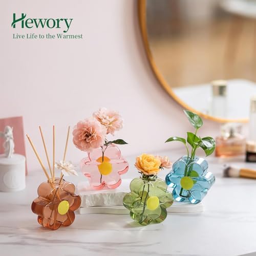 Hewory Small Colorful Vase for Flower: 4PCS Pastel Bud Vase for Centerpiece - Image 4