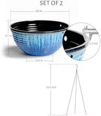 10 Inch Hanging Planters, Glazed Hanging Basket with Drainage Holes, 2 Pack - Image 4
