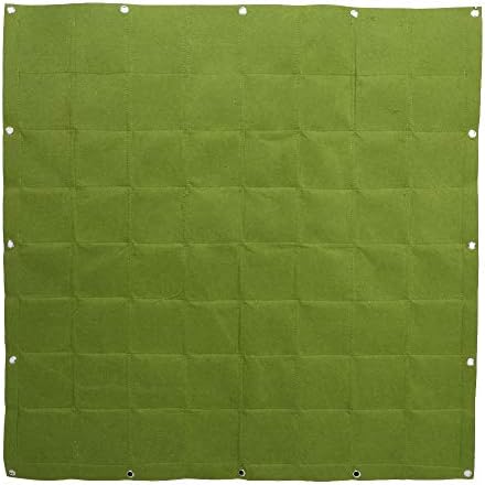 64 Pockets Wall Hanging Plant Bag, Vertical Outdoor Garden Plant Grow Bag Felt Plants Flower Pocket Wall Hanging Planter Plant Grow Container (Green) - Image 6