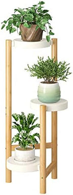 Plant Stand Indoor Outdoor Plant Rack 3 Tier 3 Potted Flower Holder Ladder Plant Stands for Balcony Window Living Room Garden Patio White by FILWH
