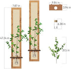 2PC Vertical Bamboo Weaving Wall Art, Neutral, 47In x 8In - Image 3