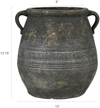 Creative Co-Op Whitewashed Terra-cotta Urn, Grey - Image 2