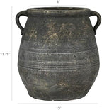 Creative Co-Op Whitewashed Terra-cotta Urn, Grey - Image 2