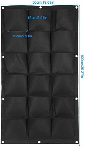 Vertical Hanging Garden Planter Wall Mounted Plant Grow Bag for Indoor Outdoor Decoration,Black (18 Pockets) - Image 2