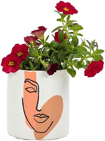 Planter for Succulent Plant Ceramic Plant Pots Indoor, Novelty Planters for Home Office Garden (Modern Girl Profile, Large, 2) - Image 3