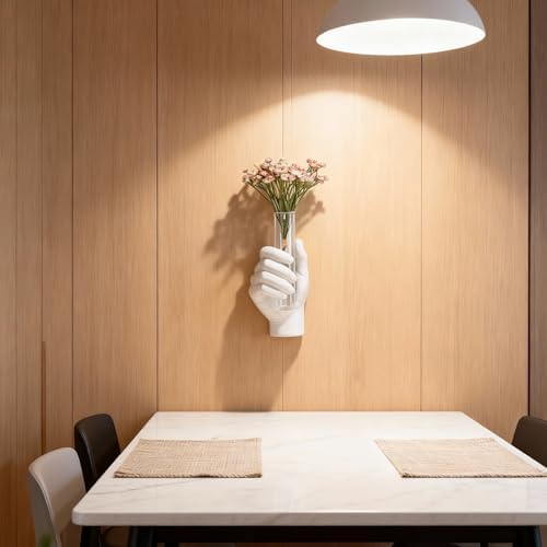 White Hand-Shaped Wall-Mounted Vase, Modern Creative Art Vase, Unique Wall Decoration, Fashionable Home Decor, Suitable for Living Rooms, Bathrooms, Patios, Foyers, and Office Decor. - Image 4