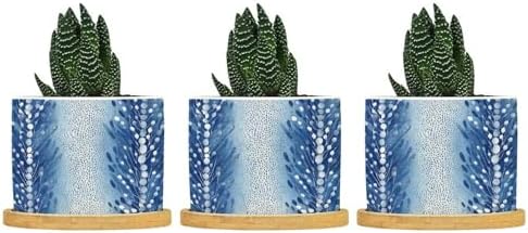 Animal Ceramic Planters White Blue Animal Strip Planters for Outdoor Plants with Drainage Holes and Saucers Pot for Outdoor Garden Home Plant by BRUYU5SE