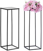 NUPTIO Black Vases Wedding Centerpieces, Geometric Stand, 31.5" Tall, 2 Pcs by Nuptio
