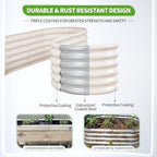 Galvanized Raised Garden Bed Outdoor- 8x2x1.4FT Planter Box, White - Image 3