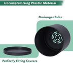 D'vine Dev 4-Pack Black Plastic Planters with Saucers, 5.5 in, 74-Y-H-2 - Image 4