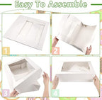 Gersoniel Half Sheet Cake Boxes with Window for Bakery, White, 10 Pack - Image 4