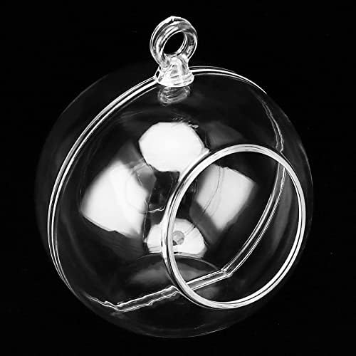 MANCHAP 60 PCS 3.15 Inch(80mm) Clear Acrylic Hanging Globes & Balls - Fillable Air Plant Holder for DIY, Art, Wedding & Garden Decoration - Image 3