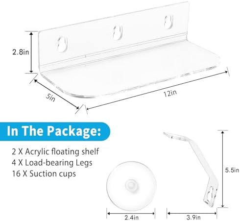 12 Inch 2 Pack Plant Window Boxes Shelf Sill Suction Cup Planter, 5-Inch Extra Wide Window Sill Extender with Load Bearing Bracket for Herbs, Succulents, Clear Acrylic Indoor Plant Stand, Planter Holder1 - Image 7