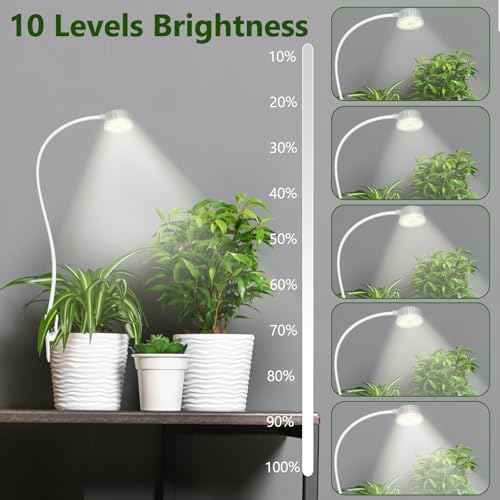 Shyineyou Small Grow Lights for Indoor Plants Full Spectrum,Plant Lights for Indoor Growing, Clip on Plant Grow Light with 3/9/12H Timer for Succulents,Small Plants, 3-Pack - Image 4