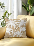 Throw Pillow 18x18 Inch, Tropical Palm Tree Waterproof Outdoor Pillow Covers for Patio with Insert, Vintage Tan Exotic Botanical Plants Decorative Pillowcase Cushion for Couch, Sofa, Bed, Garden - Image 2
