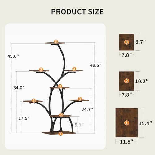 CODACE Plant Stand with Grow Lights - 50" Indoor Plant Shelf - Image 2