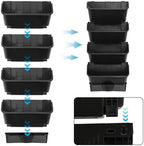 Vertical Wall Planter for Indoor Plant-Walls Mounted Pot with 6 Drainage Tray 24 Pack, with 6.56ft Drainage Pipe, for Decor, Plastic Pots Balcony Planters, Plants Hanging (24, Black) - Image 4