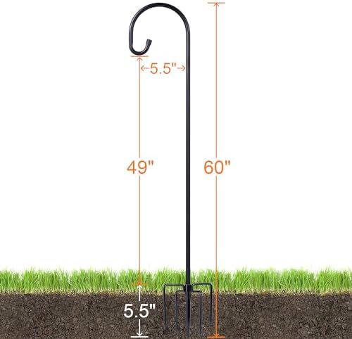 Ottsuls Shepherd-Hooks Adjustable for Bird-Feeder Lantern Plant-Hook Garden-Stake - Plant Stand Hanger for Outdoor Flower Basket, Bird Feeder Hanger Weddings Décor - Image 5